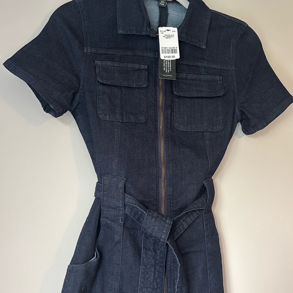 Le Chateau Dark Denim Short Sleeve Dress - Picture 5 of 12